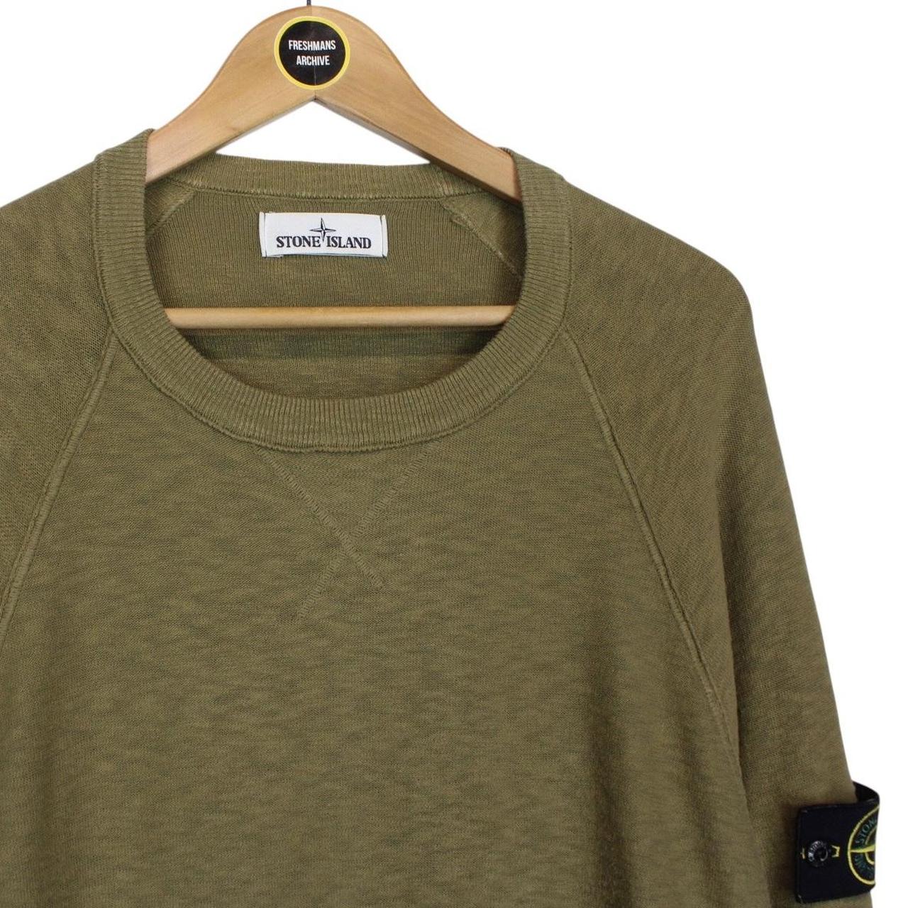 Stone Island SS 2017 Khaki Green Cotton Blend Knit Jumper