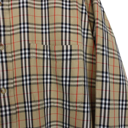 Vintage 90s Burberry Beige Nova Check Cotton Long Sleeve Shirt