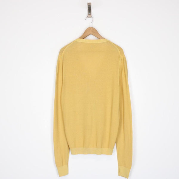 CP Company Yellow Button Up Cotton Knit Cardigan Jumper