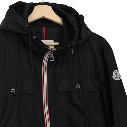 Moncler Lyon Black Full Zip Nylon Hooded Windbreaker Jacket