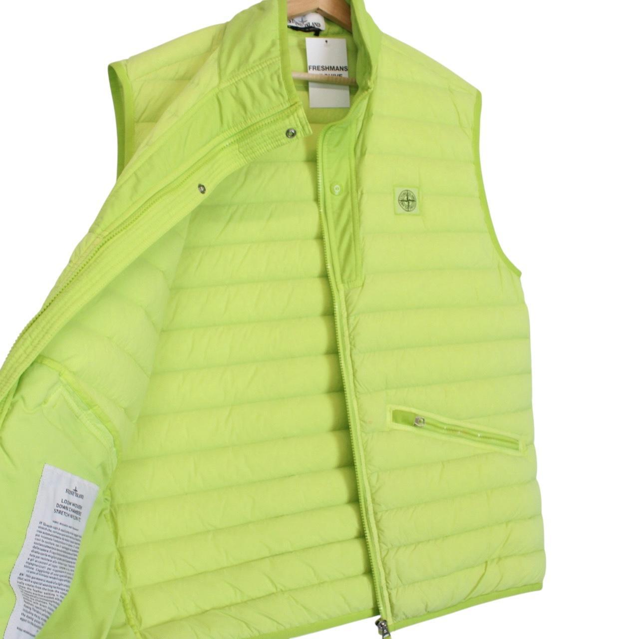 Stone Island AW 2019 Loom Woven Chambers Stretch Nylon TC Yellow Down Gilet