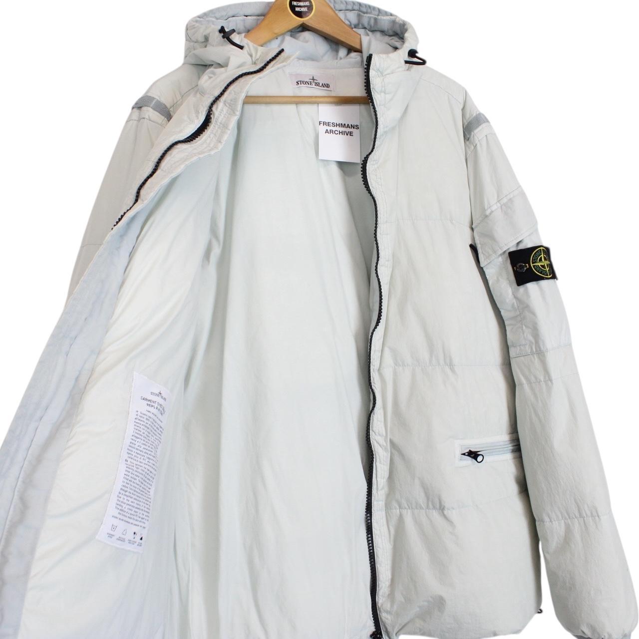 Stone Island AW 2022 Pale Blue Garment Dyed Crinkle Reps R-NY Down Puffer Jacket