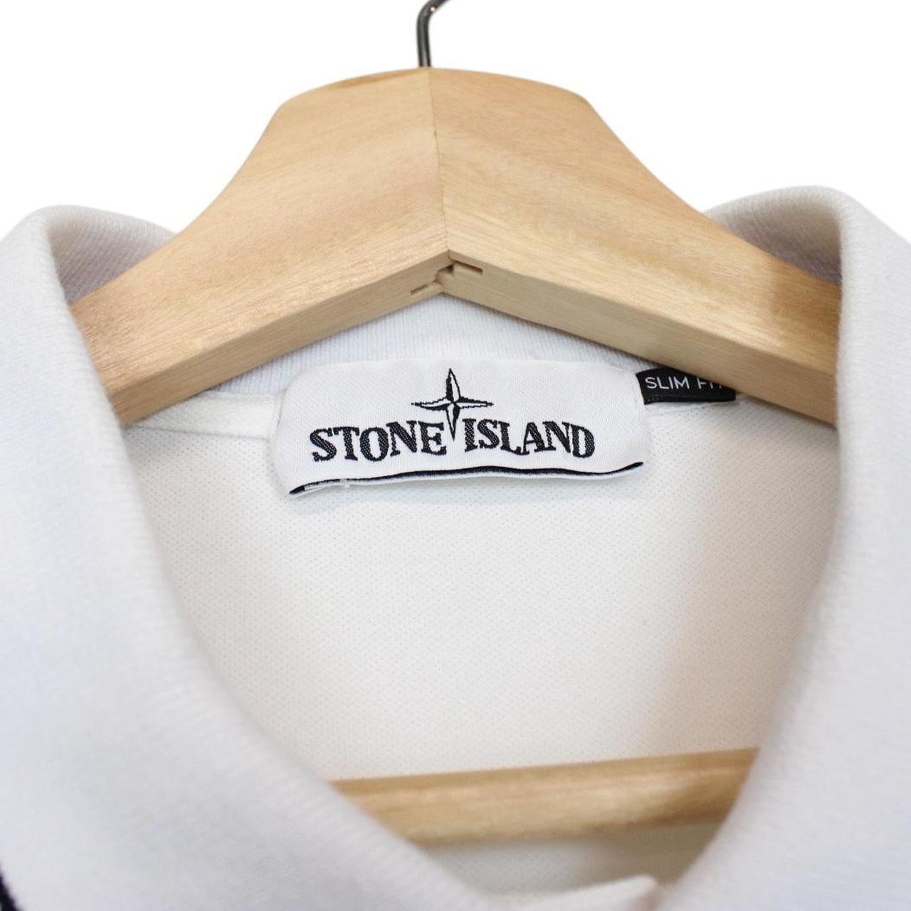 Stone Island White Short Sleeve Compass Cotton Polo Shirt