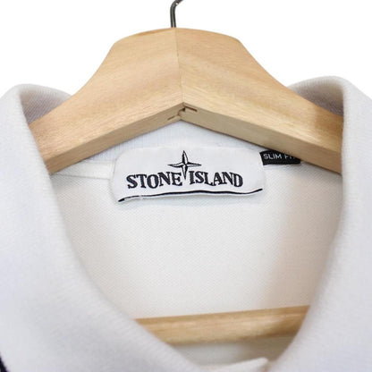 Stone Island White Short Sleeve Compass Cotton Polo Shirt