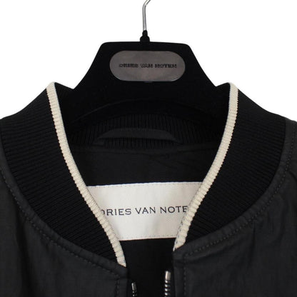 Dries Van Noten Black and Cream Volker Tipped Bomber Jacket