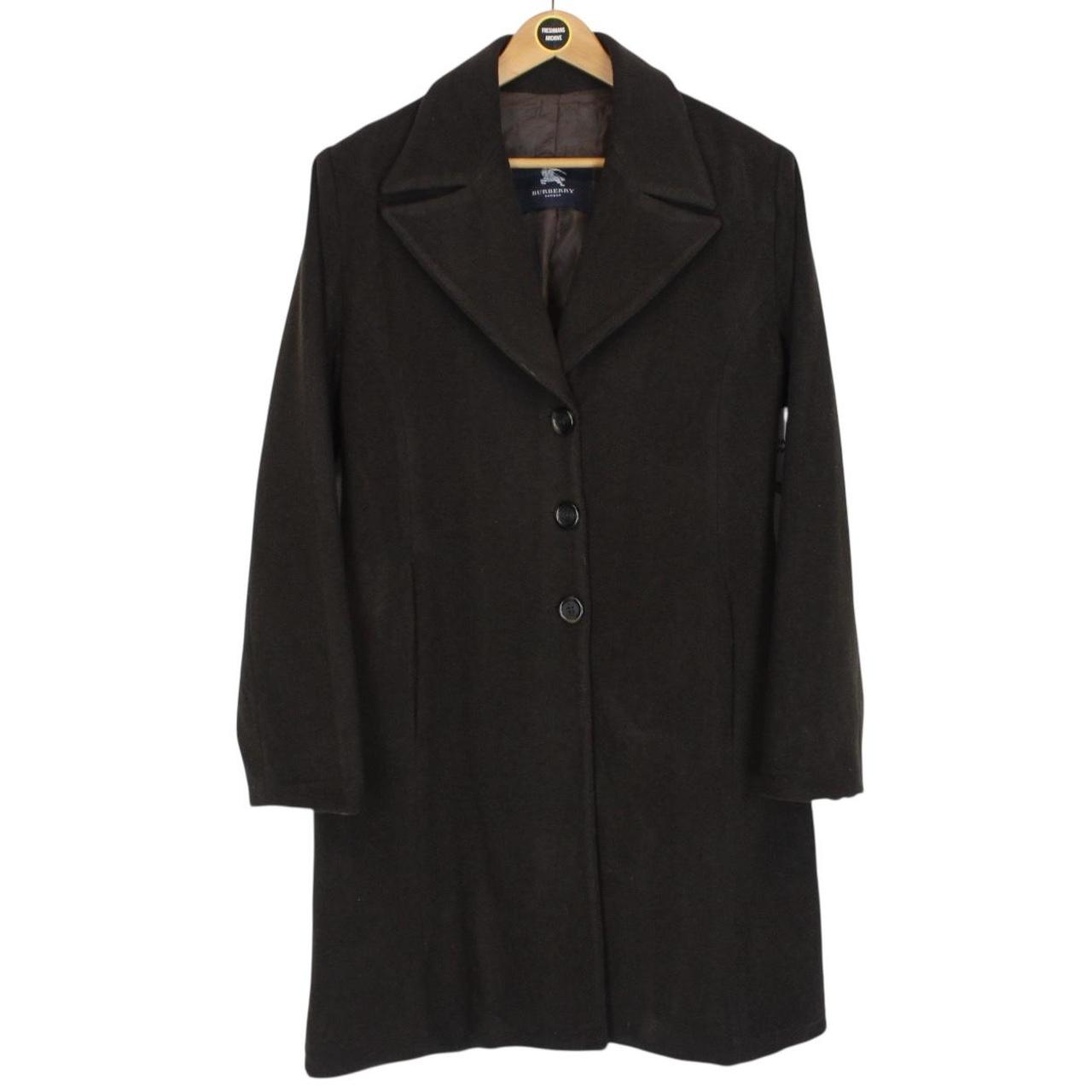 Vintage Burberry London Brown Wool Blend Coat