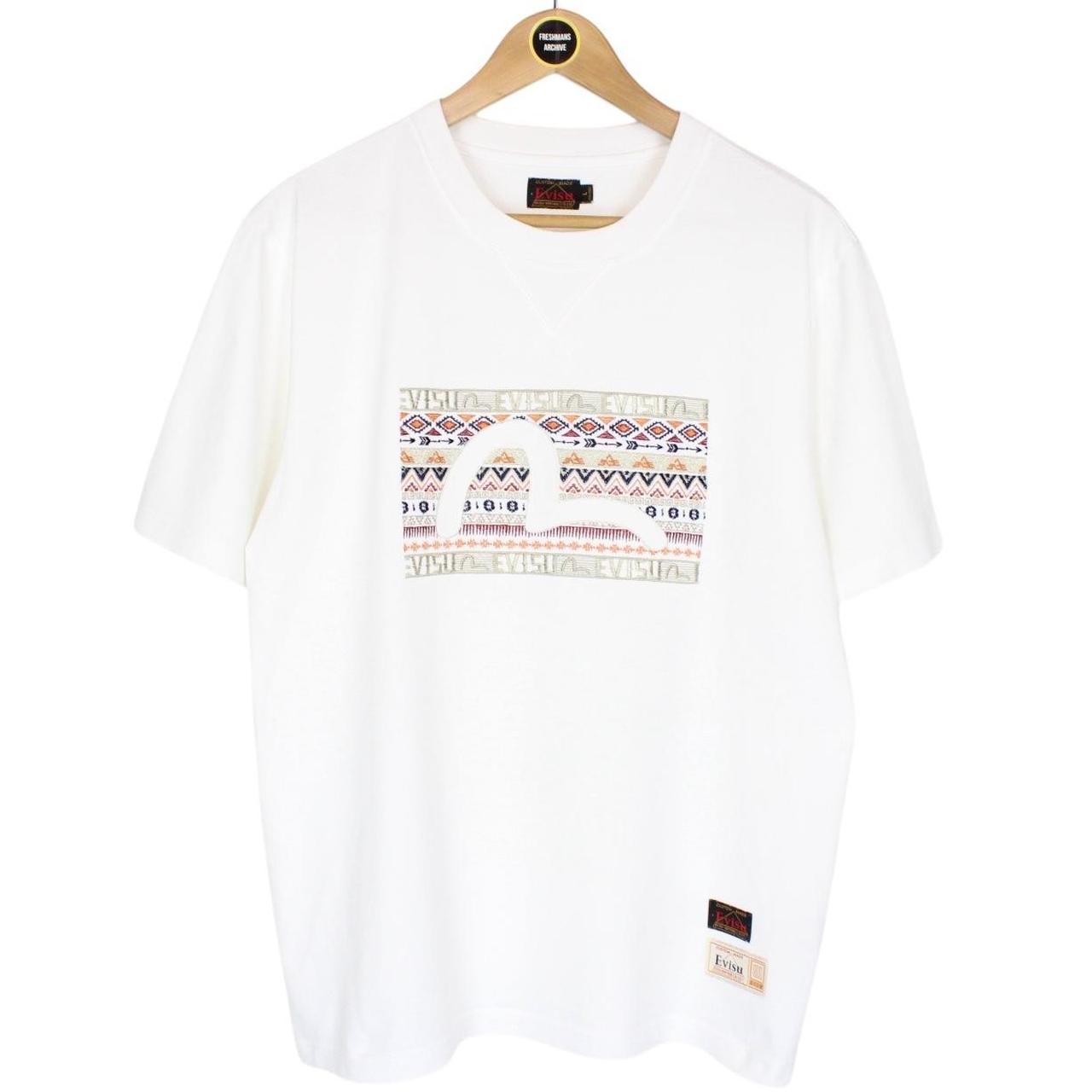 Evisu White Embroidered Logo Short Sleeve Daicock T-Shirt