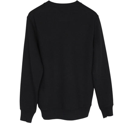 CP Company Black Diagonal Raised Fleece Cotton Logo Sweatshirt