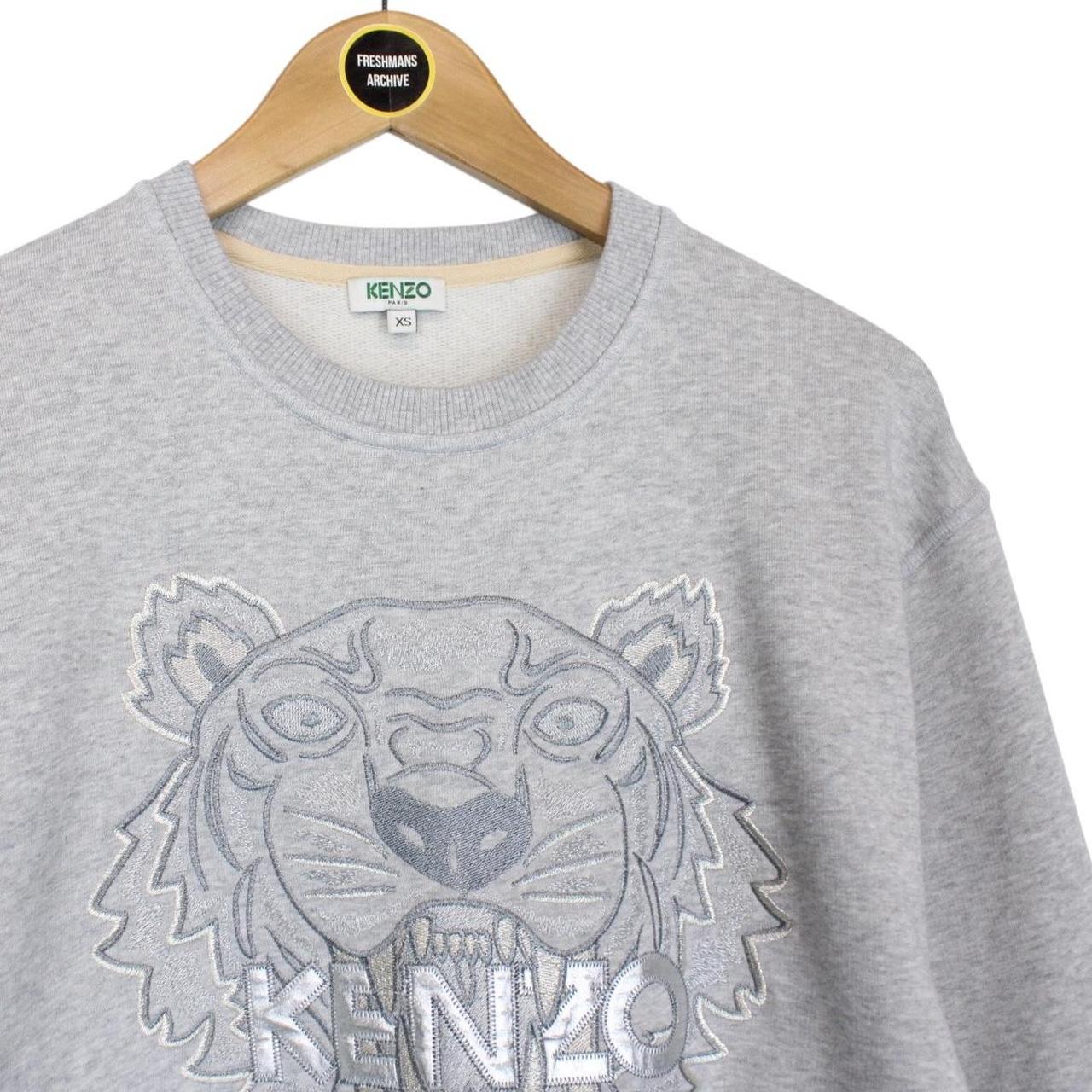 Kenzo Paris Grey Tiger Logo Sweatshirt Jumper