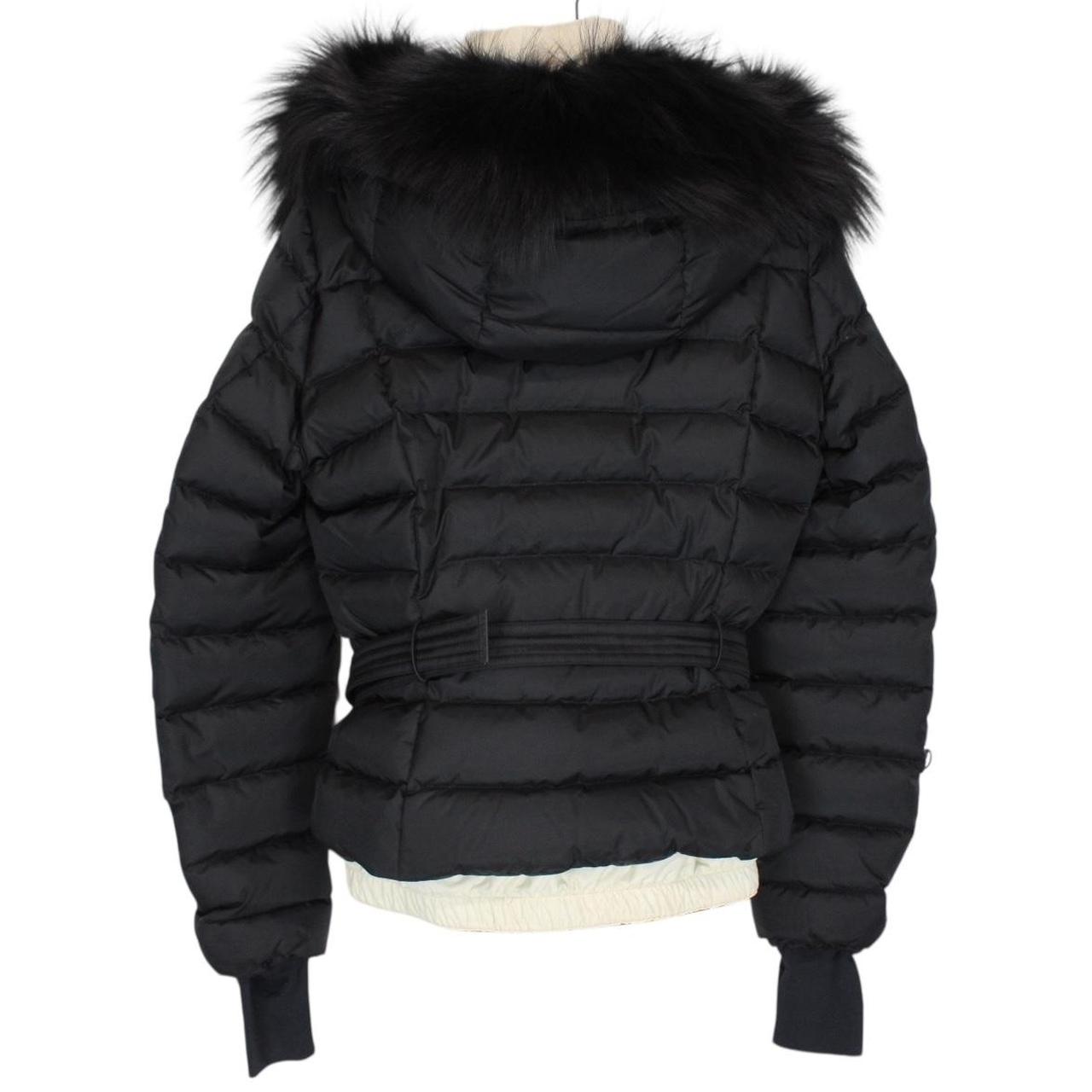 Moncler Grenoble Beverley Black Fur Hooded Belted Down Ski Jacket