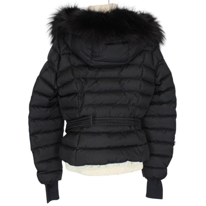 Moncler Grenoble Beverley Black Fur Hooded Belted Down Ski Jacket