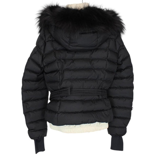 Moncler Grenoble Beverley Black Fur Hooded Belted Down Ski Jacket
