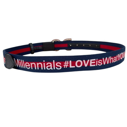 Dolce &amp; Gabbana Red and Navy Blue Millennials Fabric/Leather Belt