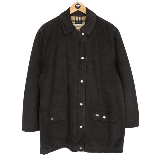 Vintage 90s Burberry Khaki Green Nova Check Lined Fleece Jacket