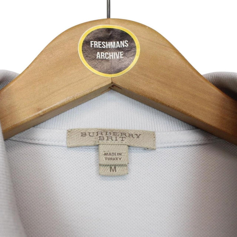 Burberry Brit Off White Nova Check Short Sleeve Cotton Polo Shirt