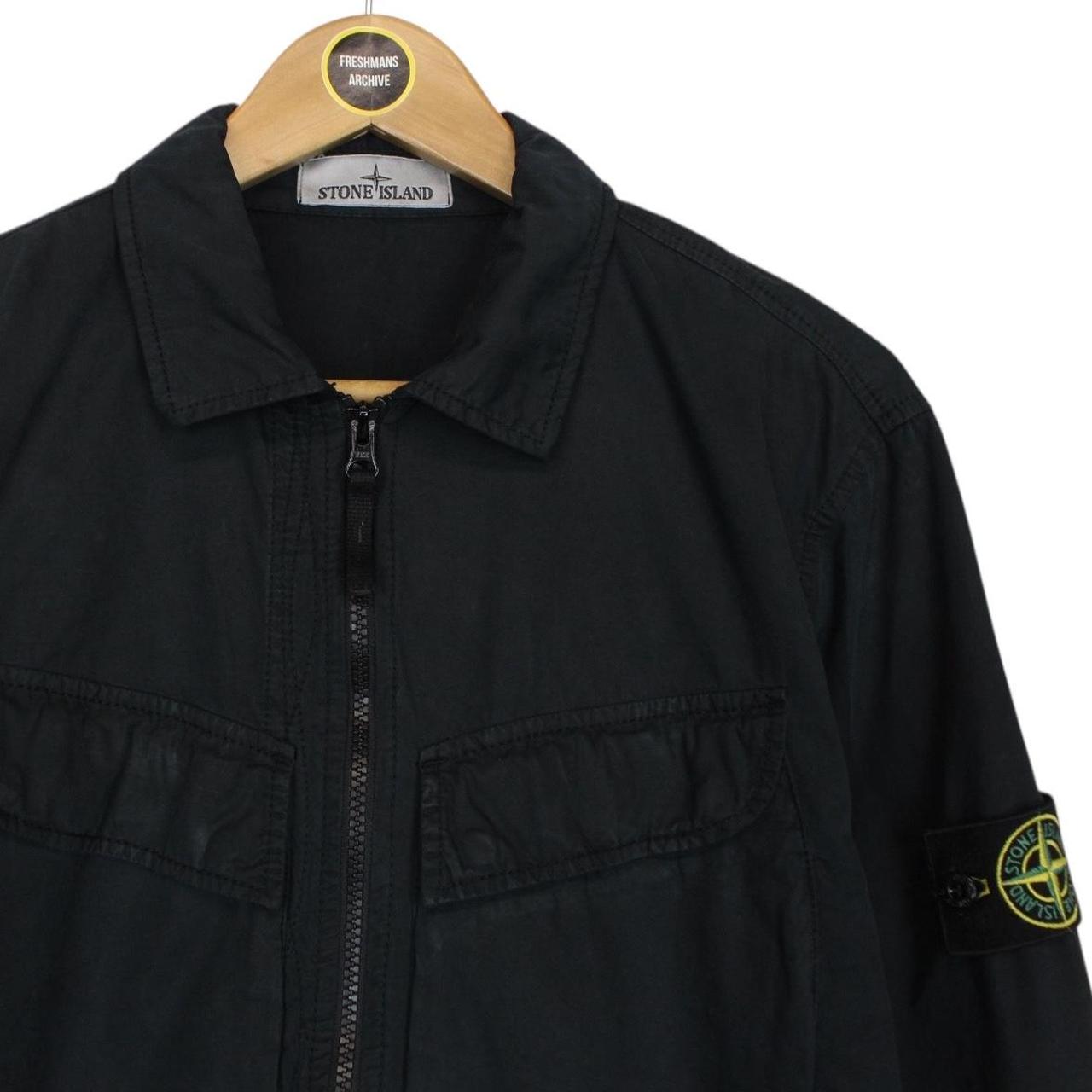 Stone Island SS 2022 Black Full Zip Cotton Overshirt Jacket