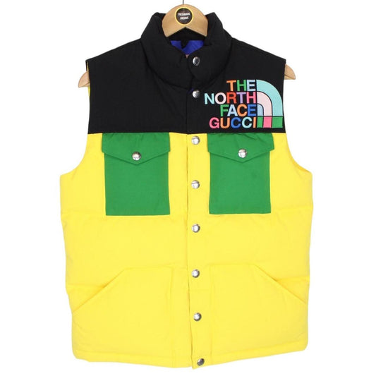 Gucci x The North Face Yellow and Black Full Zip Down Gilet