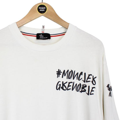 Moncler Grenoble Maglia Cream and Black Short Sleeve T-Shirt