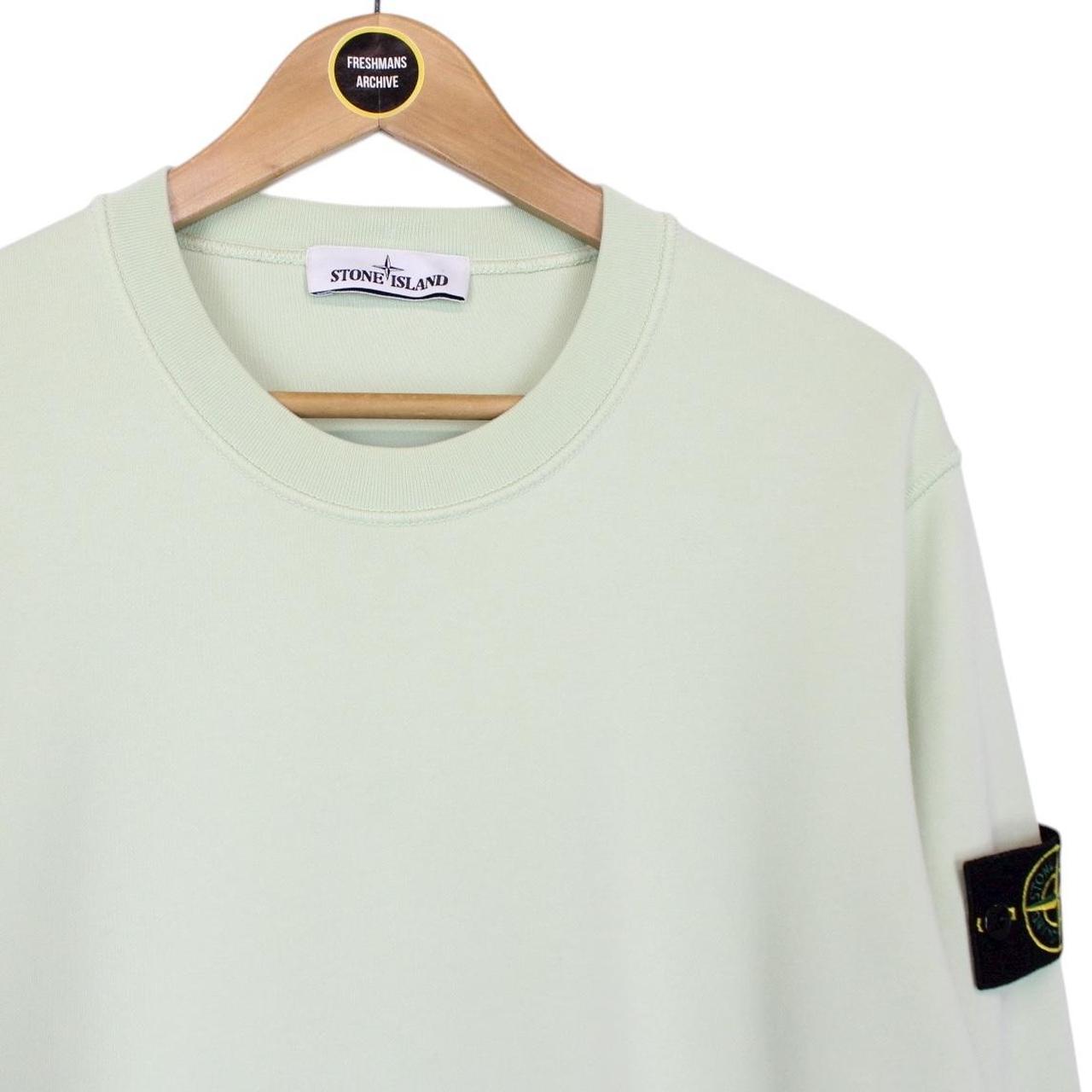 Stone Island SS 2021 Pale Green Cotton Sweatshirt Jumper
