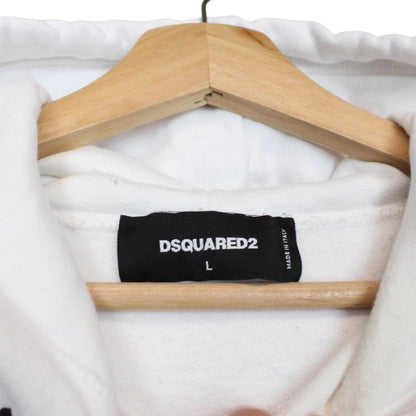 Dsquared2 black and white hoodie with splash logo, cool fit, size large.