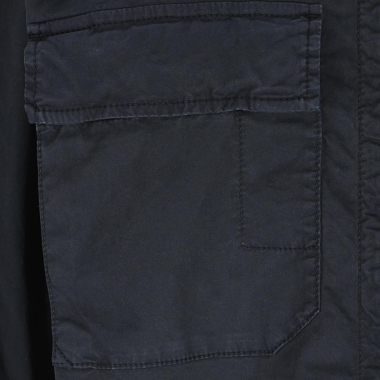 Stone Island Navy Blue Cotton Twill Hooded Jacket