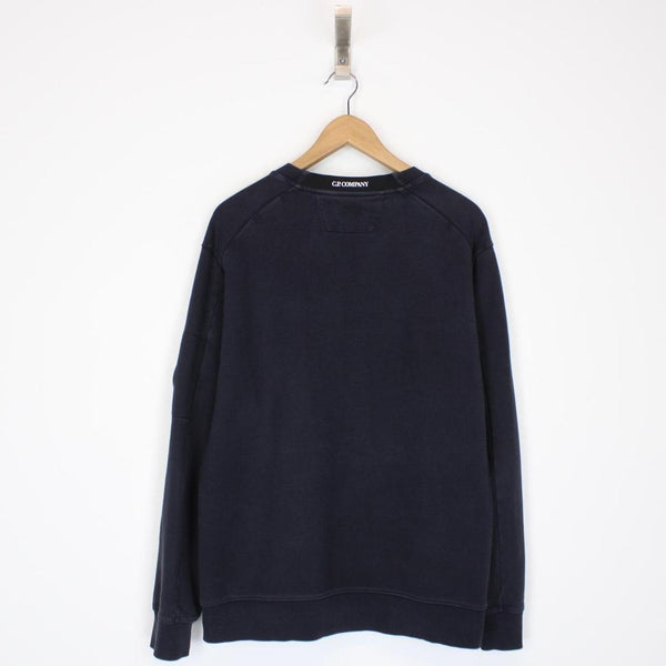 CP Company Navy Blue Goggle Lens Sweatshirt Jumper