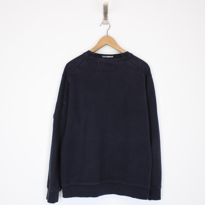 CP Company Navy Blue Goggle Lens Sweatshirt Jumper
