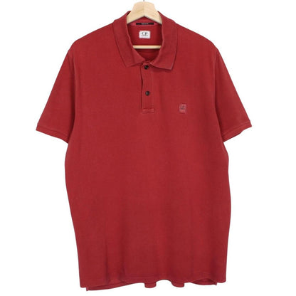 CP Company Red Short Sleeve Cotton Polo Shirt