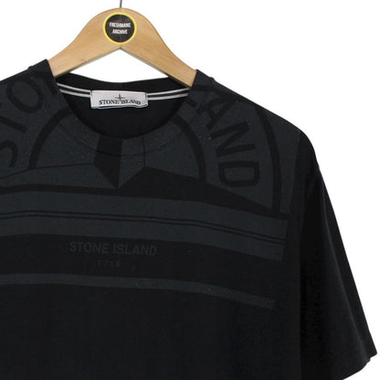 Stone Island AW 2022 Black Short Sleeve Cotton Logo Print T-Shirt
