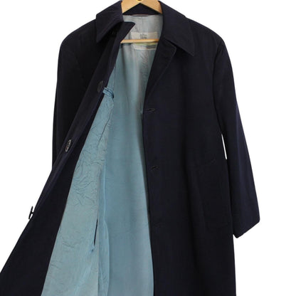 Vintage 80s Aquascutum Navy Blue Virgin Wool Overcoat