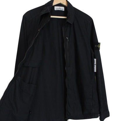 Stone Island SS 2017 Navy Blue Full Zip Cotton Overshirt Jacket