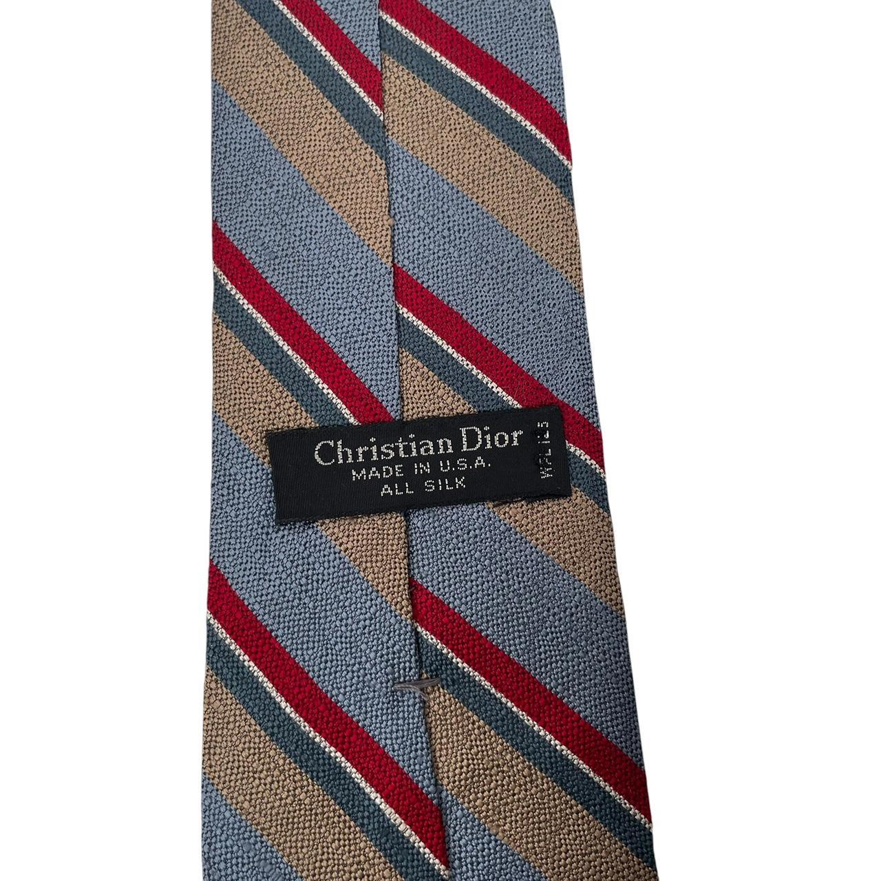 Vintage Christian Dior Multicoloured Striped Silk Tie