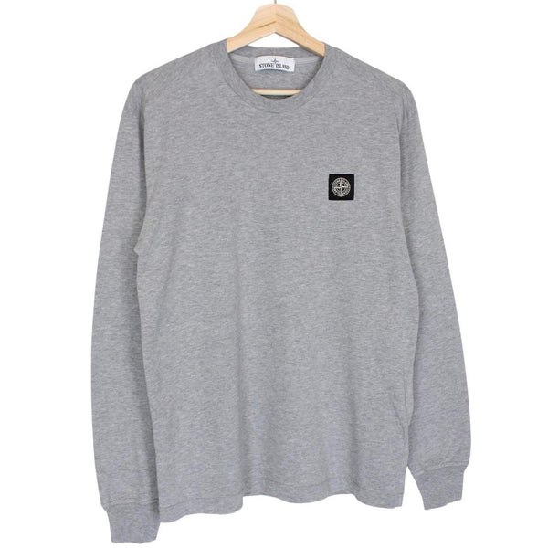 Stone Island AW 2019 Grey Long Sleeve Compass T-Shirt