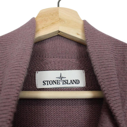 Stone Island AW 2018 Mauve Pink Wool Blend Knit Full Zip Jumper