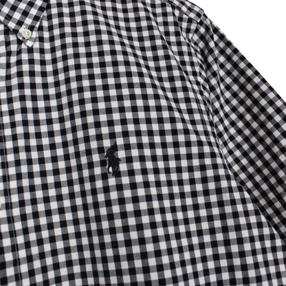 Polo Ralph Lauren Black and White Gingham Check Short Sleeve Cotton Shirt