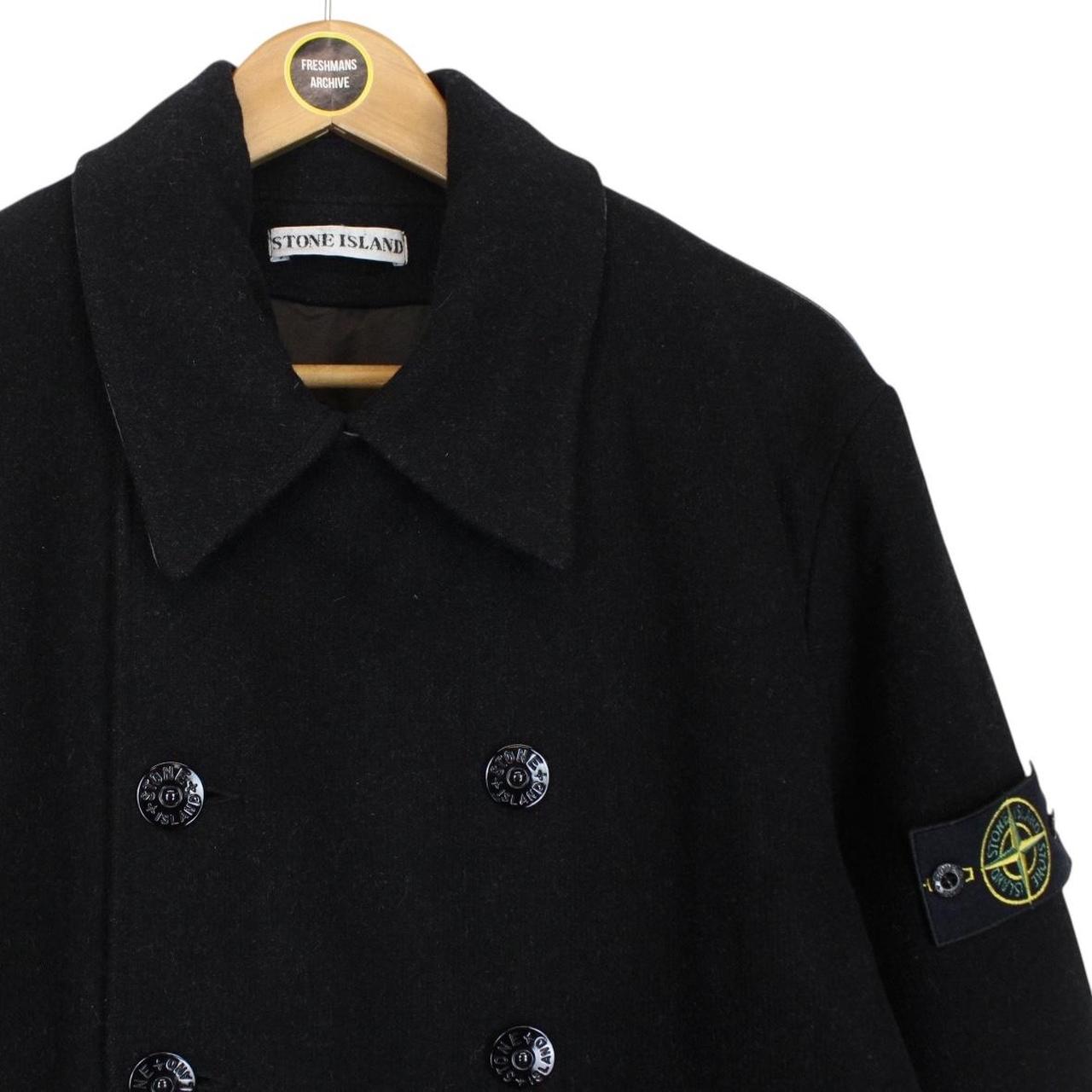 Vintage Stone Island AW 2002 Black Heavyweight Wool Pea Coat