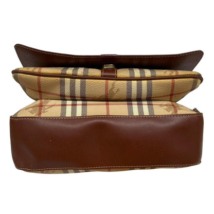 Vintage Burberry Beige and Brown Nova Check Crossbody Messenger Bag