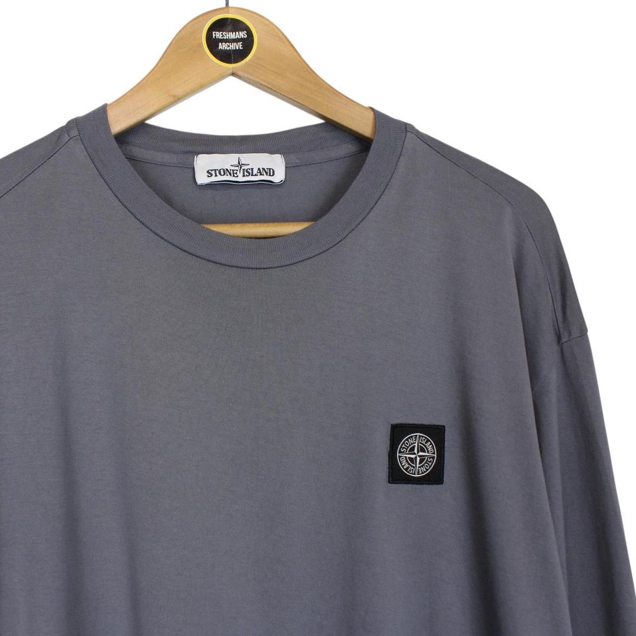 Stone Island SS 2021 Grey Long Sleeve Compass T-Shirt