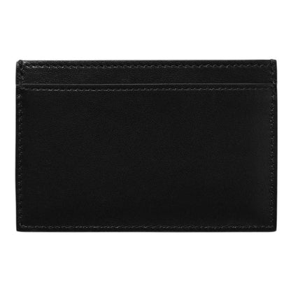 Celine Black and White Logo Print Leather Card Holder