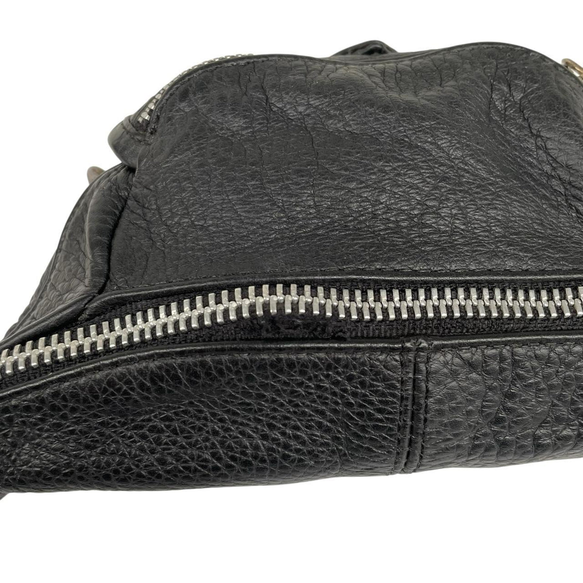 Chrome Hearts black fanny pack grained calfskin with logo detail and original dust bag.