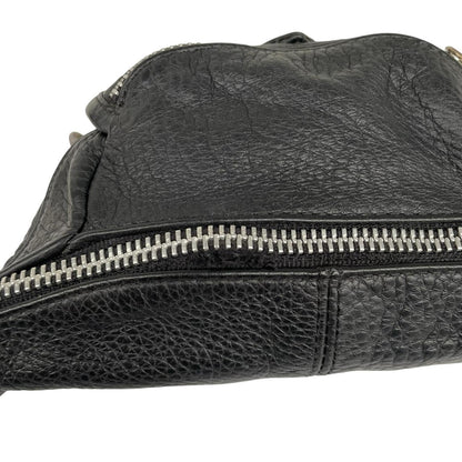 Chrome Hearts black fanny pack grained calfskin with logo detail and original dust bag.