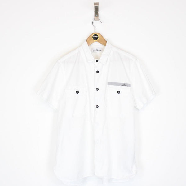 Stone Island SS 2015 White Short Sleeve Cotton Shirt