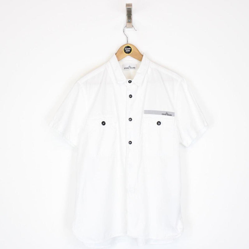 Stone Island SS 2015 White Short Sleeve Cotton Shirt