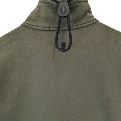 Stone Island AW 2020 Green Cotton 1/4 Zip Technical Smock Sweatshirt