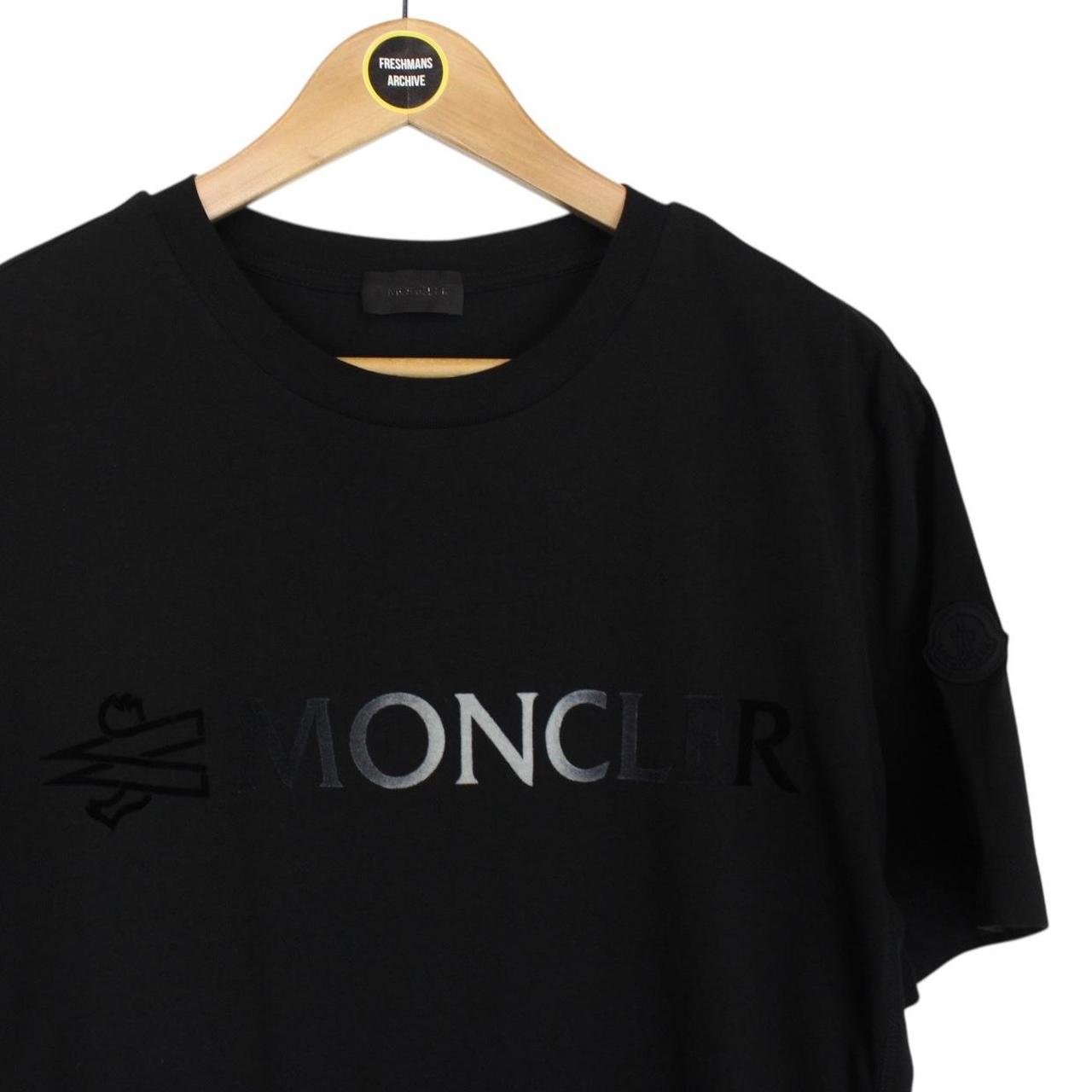 Moncler Black Logo Print Short Sleeve Cotton T-Shirt