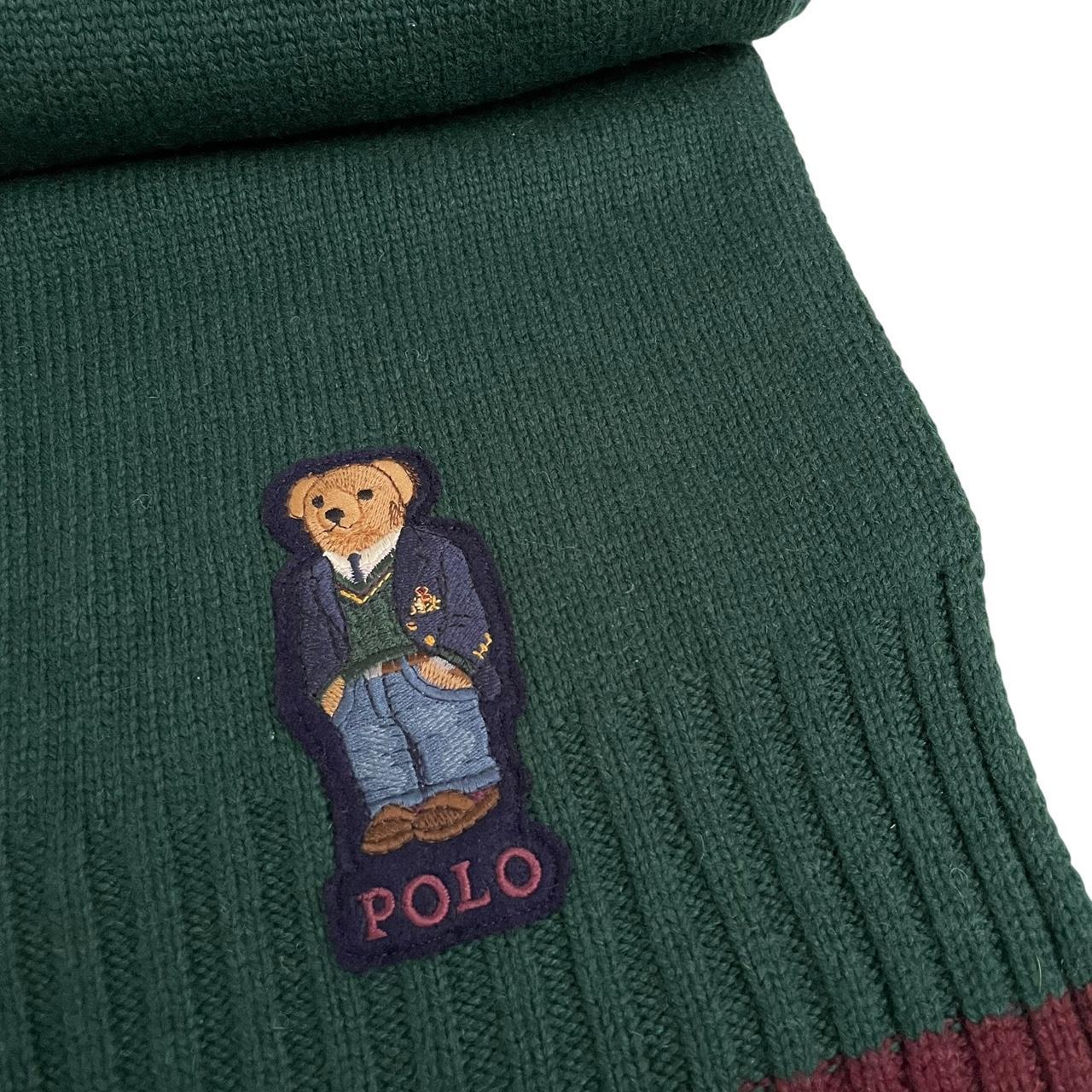 Polo Ralph Lauren Polo Bear Dark Green Wool Blend Scarf