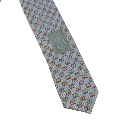 Gucci Light Blue GG Monogram Silk Tie