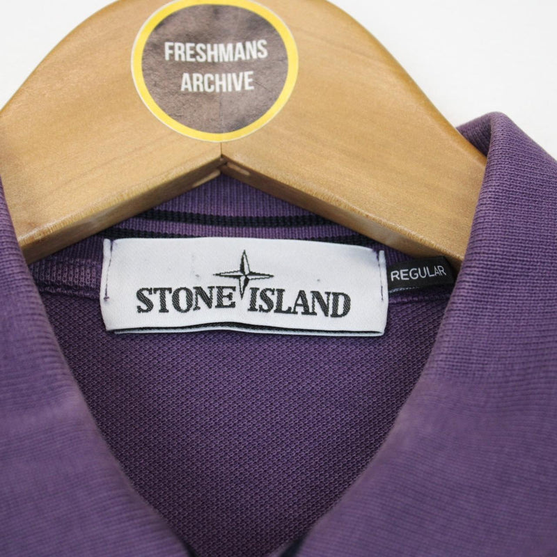 Stone Island Purple Short Sleeve Compass Polo Shirt