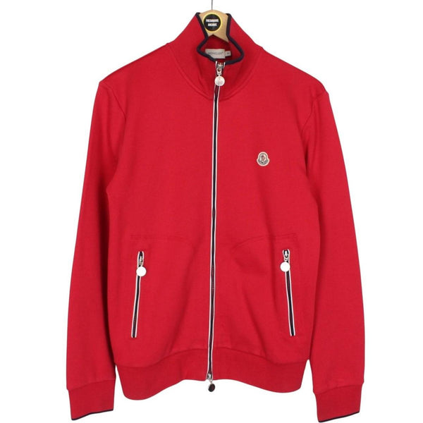Moncler Maglia Cardigan Red Full Zip Cotton Sweatshirt Jumper