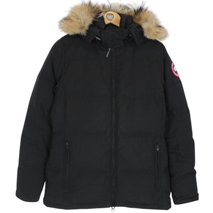 Canada Goose Black Chelsea Parka Heritage Down Jacket with Fur Trim